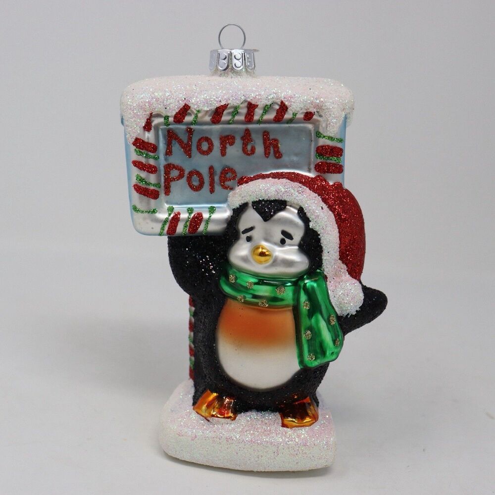 Christopher Radko Celebrations North Pole Penguin Hand Crafted Glass Ornament